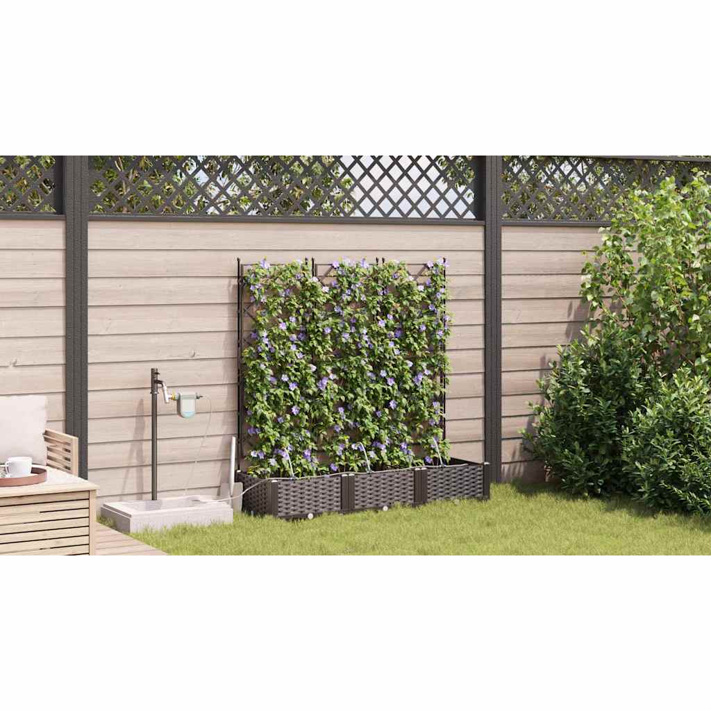Garten-Pflanzgefäß 3 Stk. Braun 120 x 40 x 126 cm PP