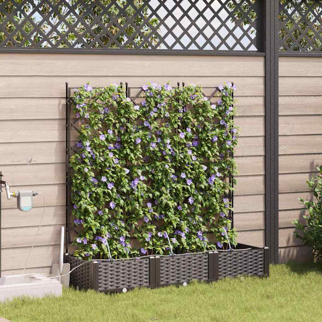 Garten-Pflanzgefäß 3 Stk. Braun 120 x 40 x 126 cm PP