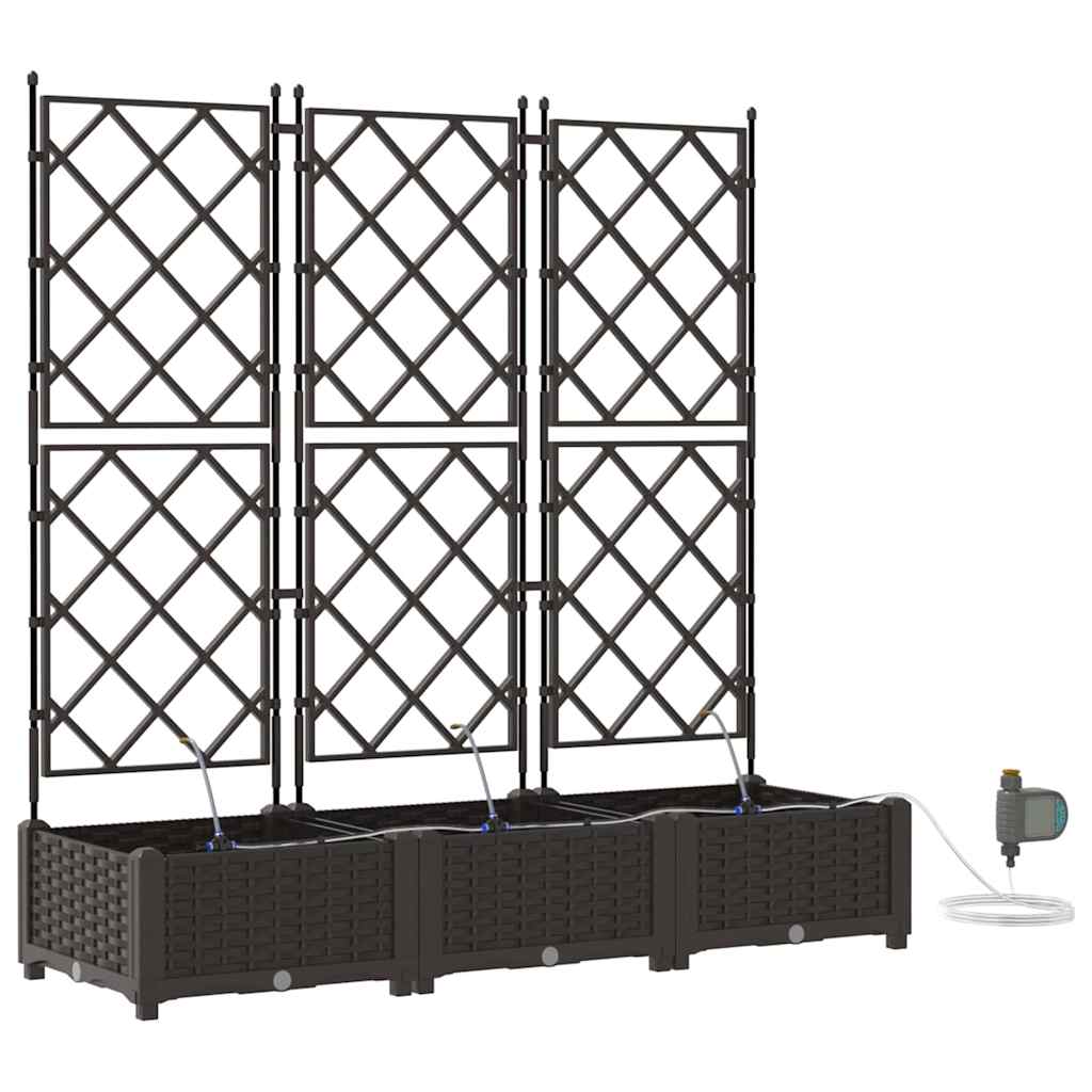 Garten-Pflanzgefäß 3 Stk. Braun 120 x 40 x 126 cm PP