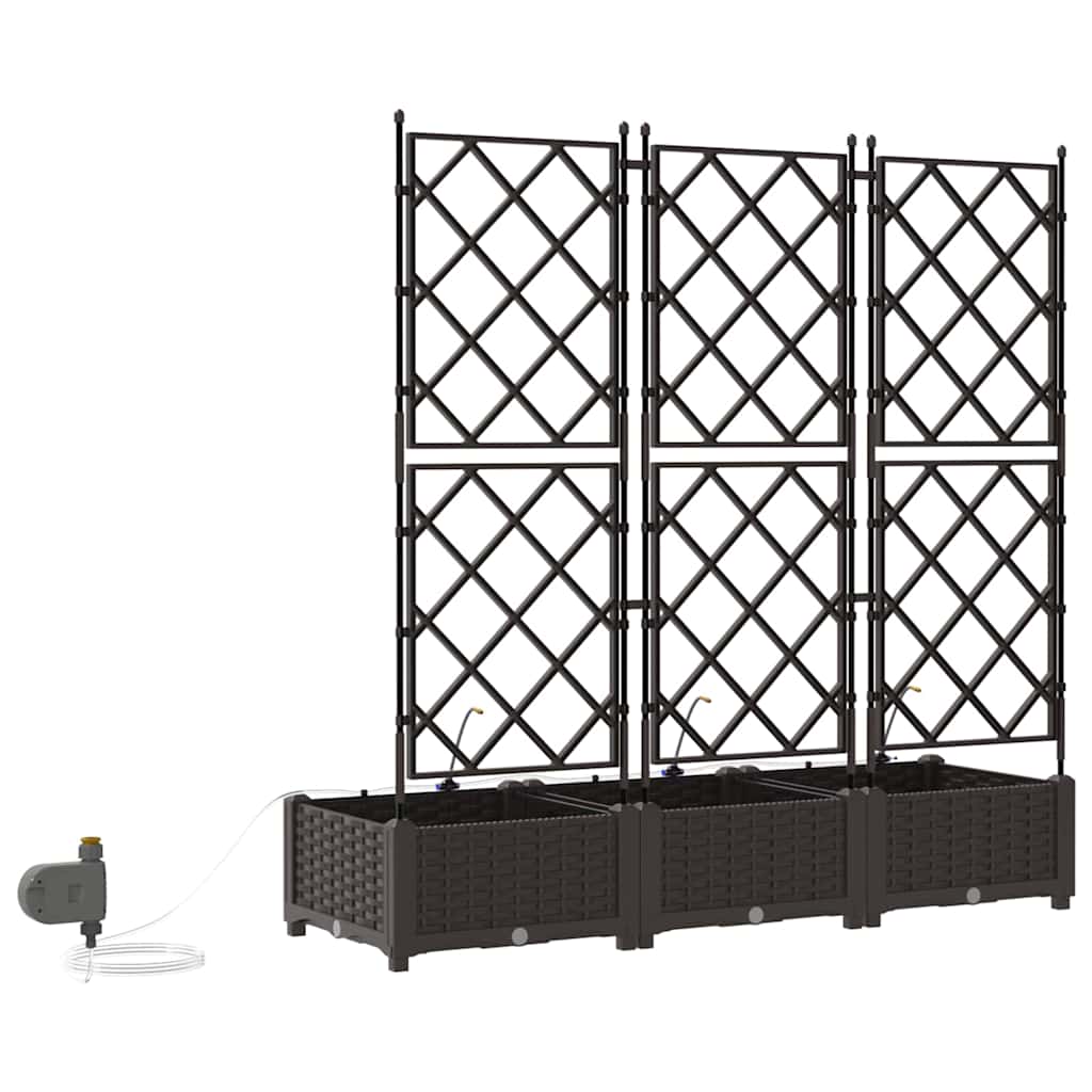 Garten-Pflanzgefäß 3 Stk. Braun 120 x 40 x 126 cm PP