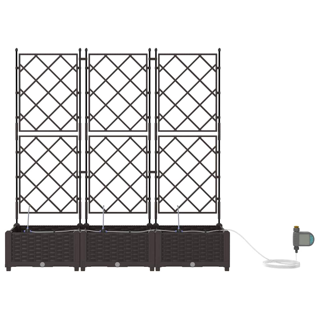 Garten-Pflanzgefäß 3 Stk. Braun 120 x 40 x 126 cm PP