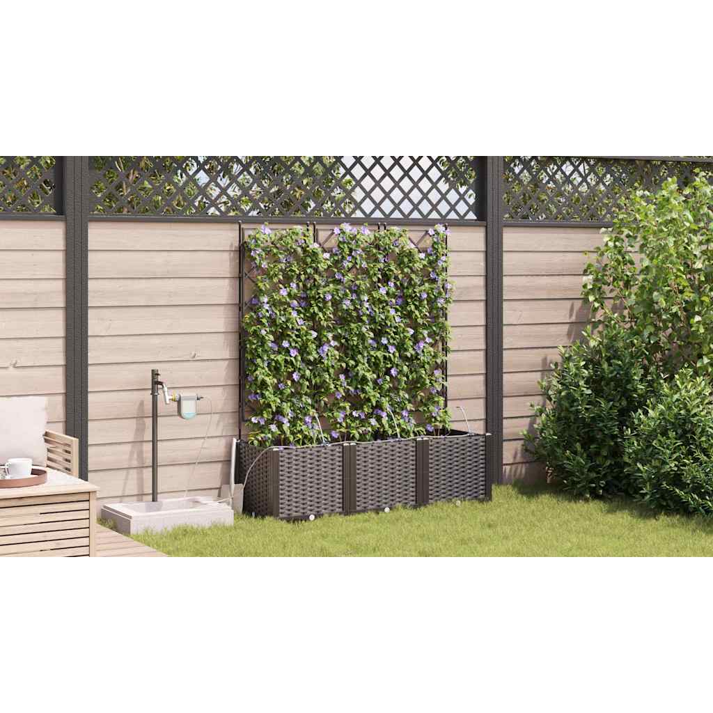 Garten-Pflanzgefäß 3 Stk. Braun 120 x 40 x 142 cm PP