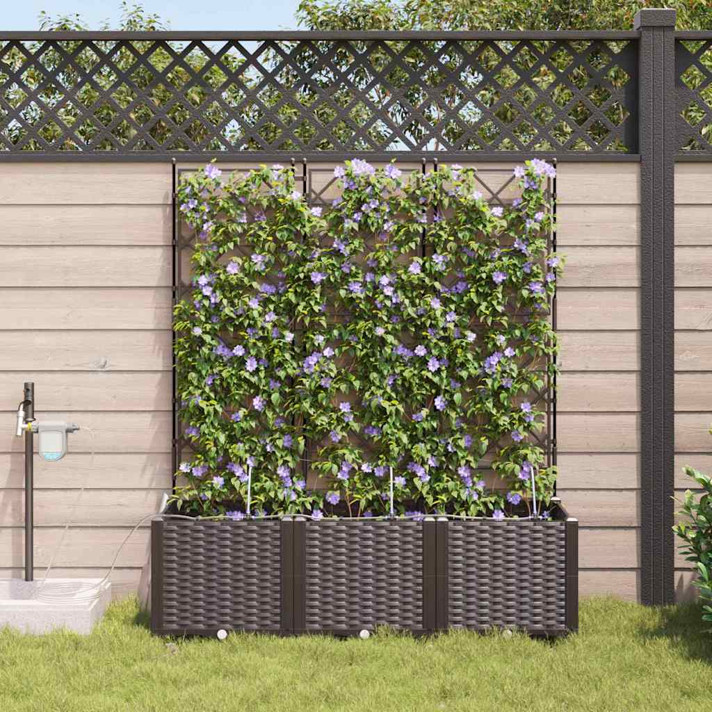 Garten-Pflanzgefäß 3 Stk. Braun 120 x 40 x 142 cm PP