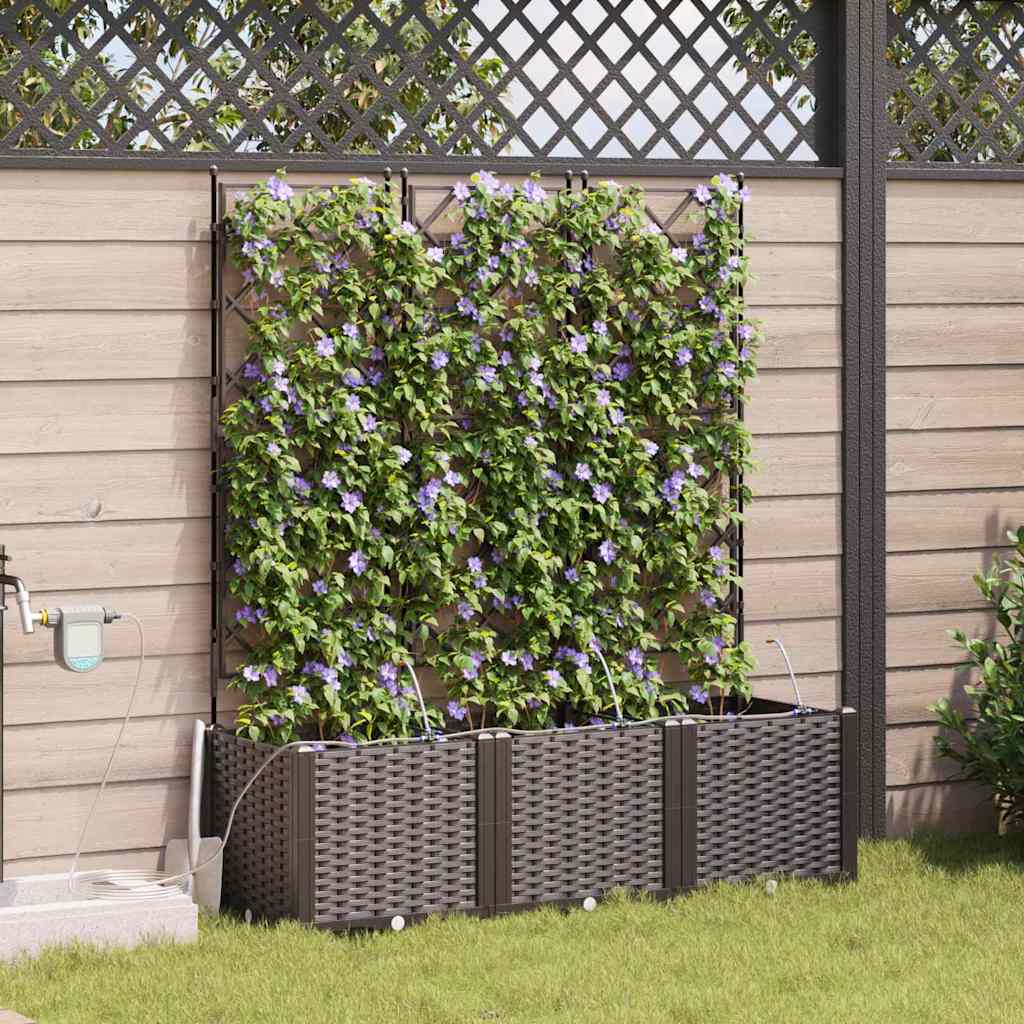 Garten-Pflanzgefäß 3 Stk. Braun 120 x 40 x 142 cm PP