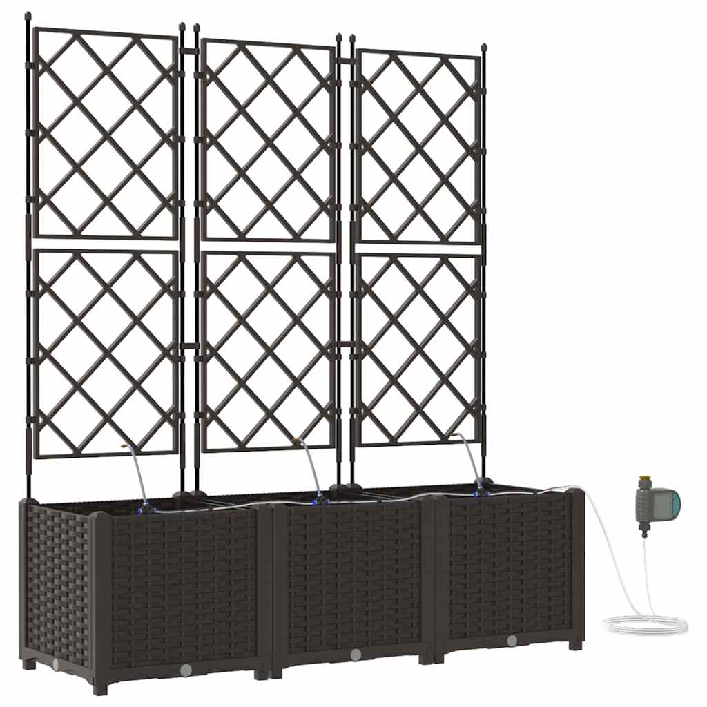 Garten-Pflanzgefäß 3 Stk. Braun 120 x 40 x 142 cm PP