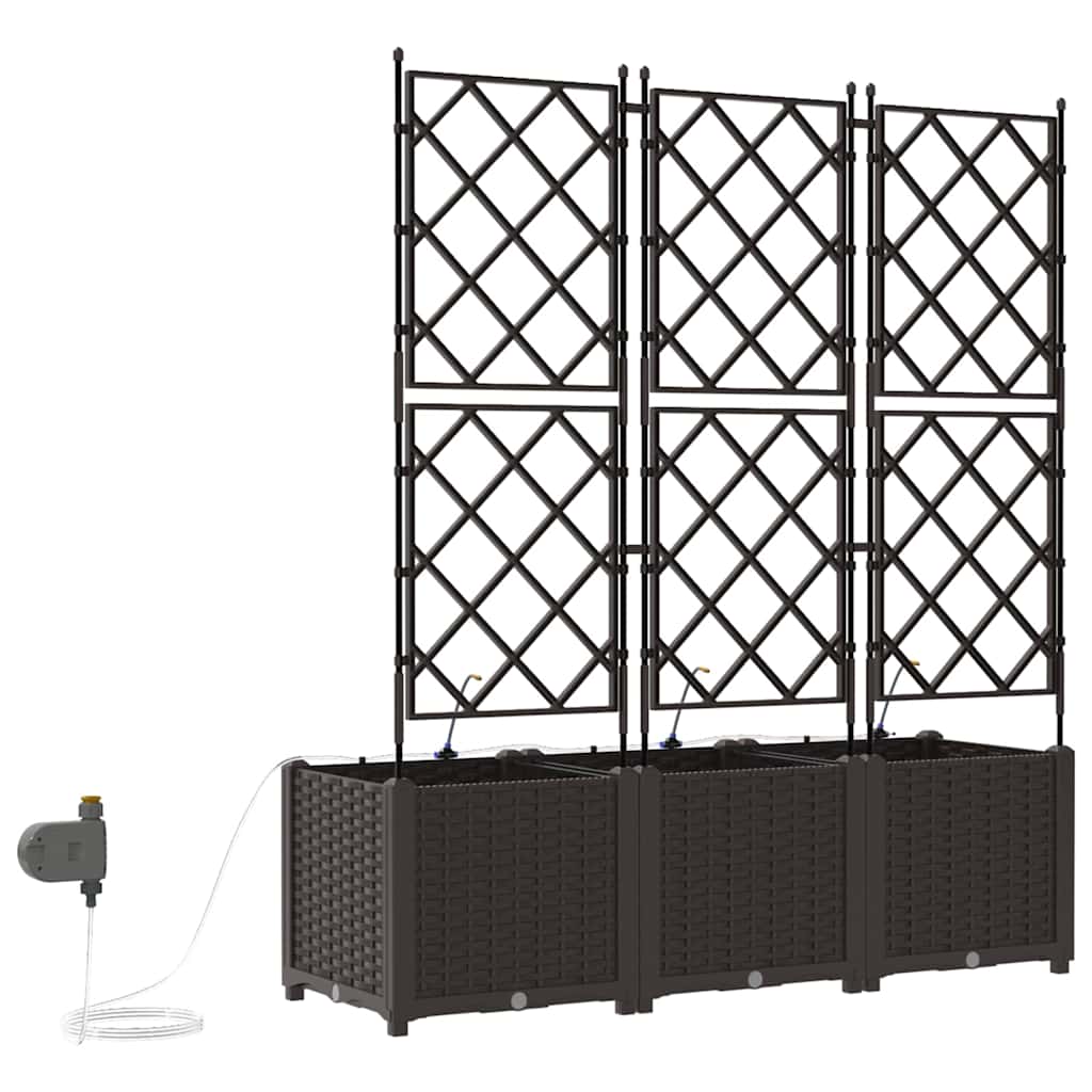 Garten-Pflanzgefäß 3 Stk. Braun 120 x 40 x 142 cm PP