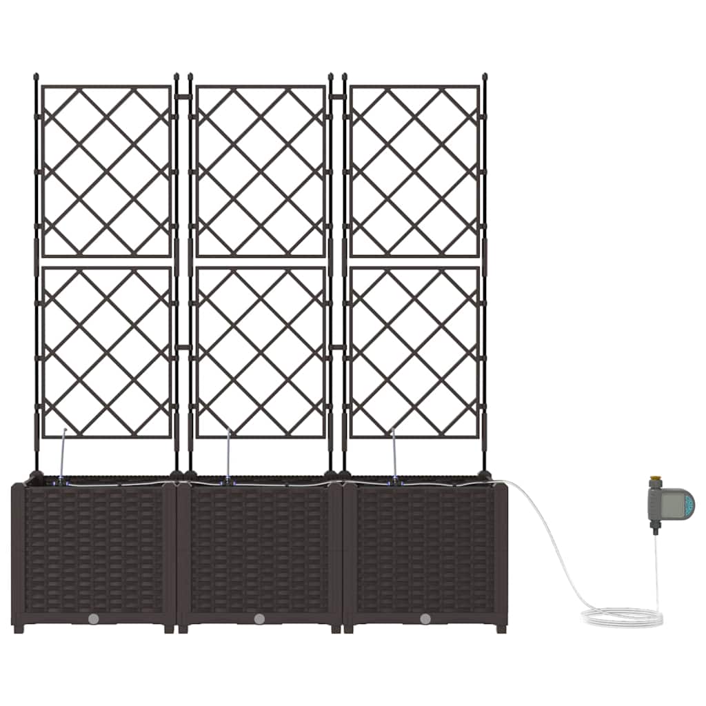Garten-Pflanzgefäß 3 Stk. Braun 120 x 40 x 142 cm PP
