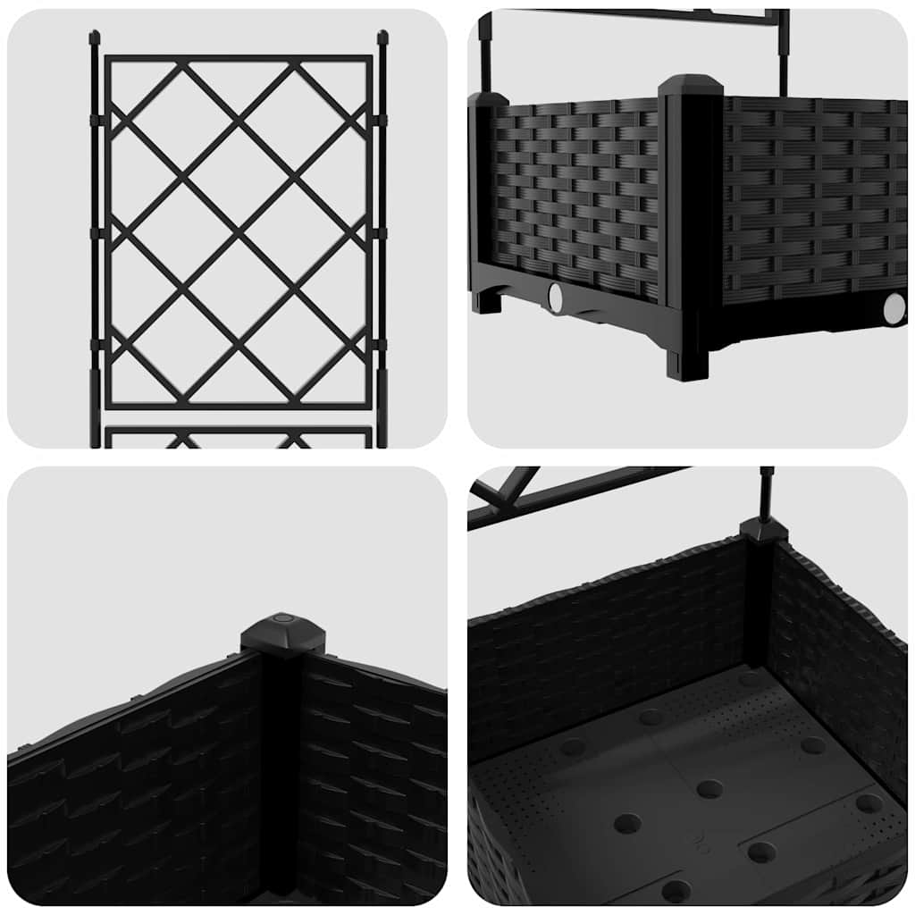 Garten-Pflanzgefäß Schwarz 40 x 40 x 125,5 cm PP