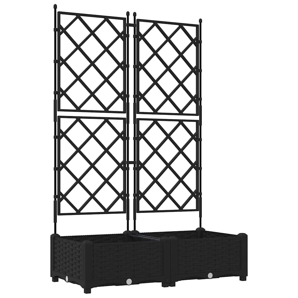 Garten-Pflanzgefäß 2 Stk. Schwarz 80 x 40 x 125,5 cm PP
