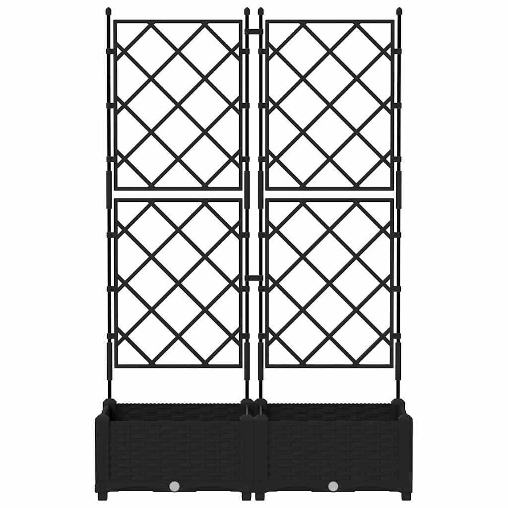 Garten-Pflanzgefäß 2 Stk. Schwarz 80 x 40 x 125,5 cm PP