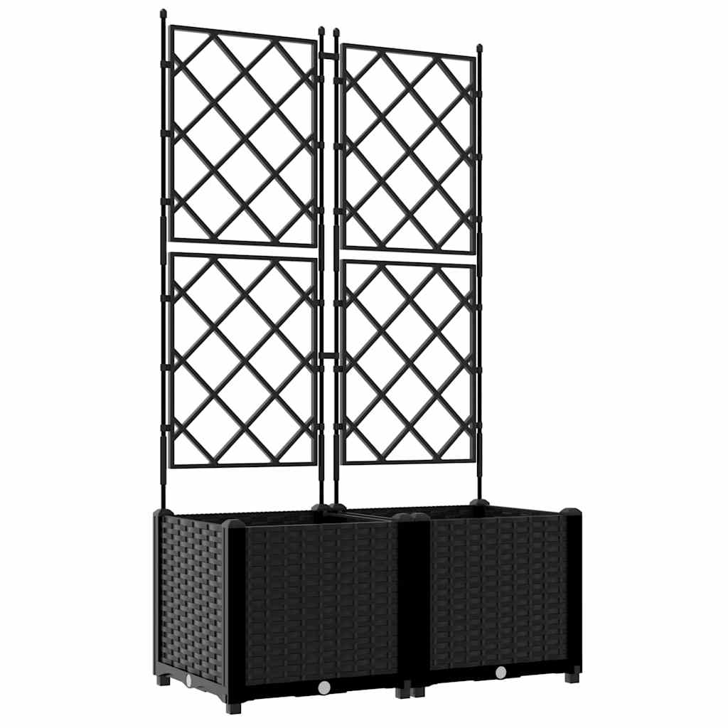 Garten-Pflanzgefäß 2 Stk. Schwarz 80 x 40 x 143 cm PP