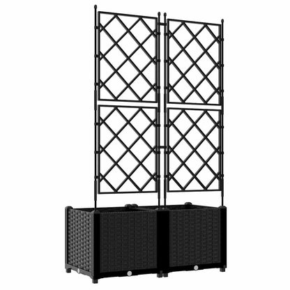Garten-Pflanzgefäß 2 Stk. Schwarz 80 x 40 x 143 cm PP