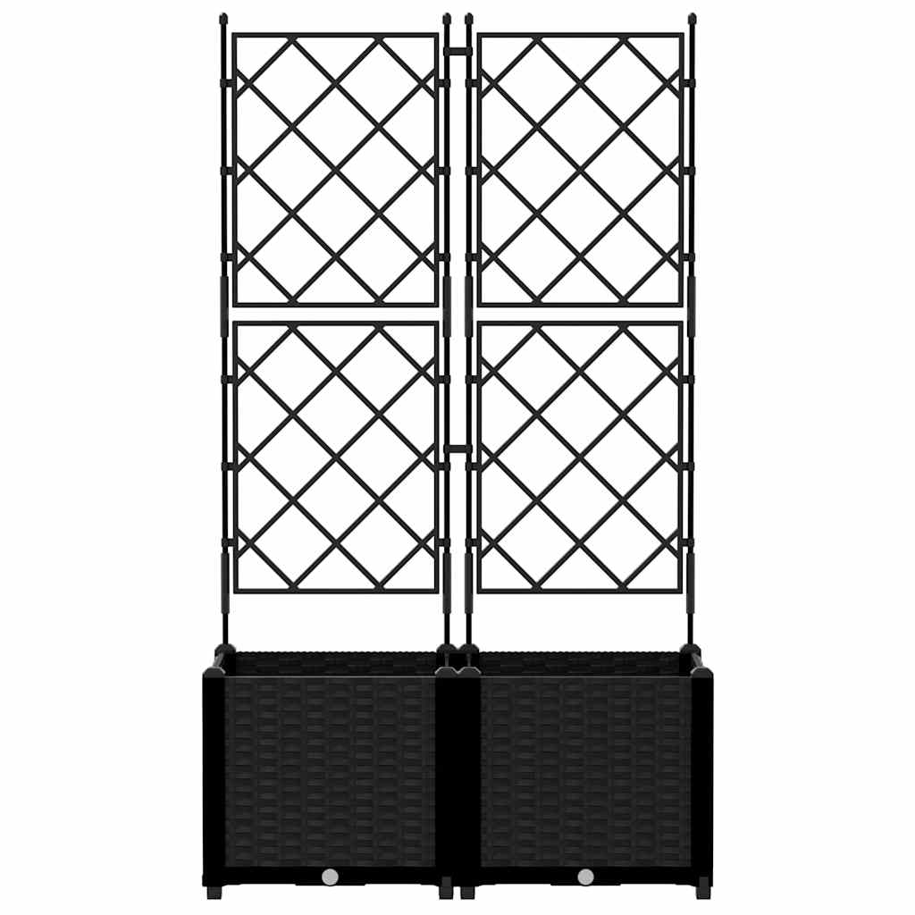 Garten-Pflanzgefäß 2 Stk. Schwarz 80 x 40 x 143 cm PP