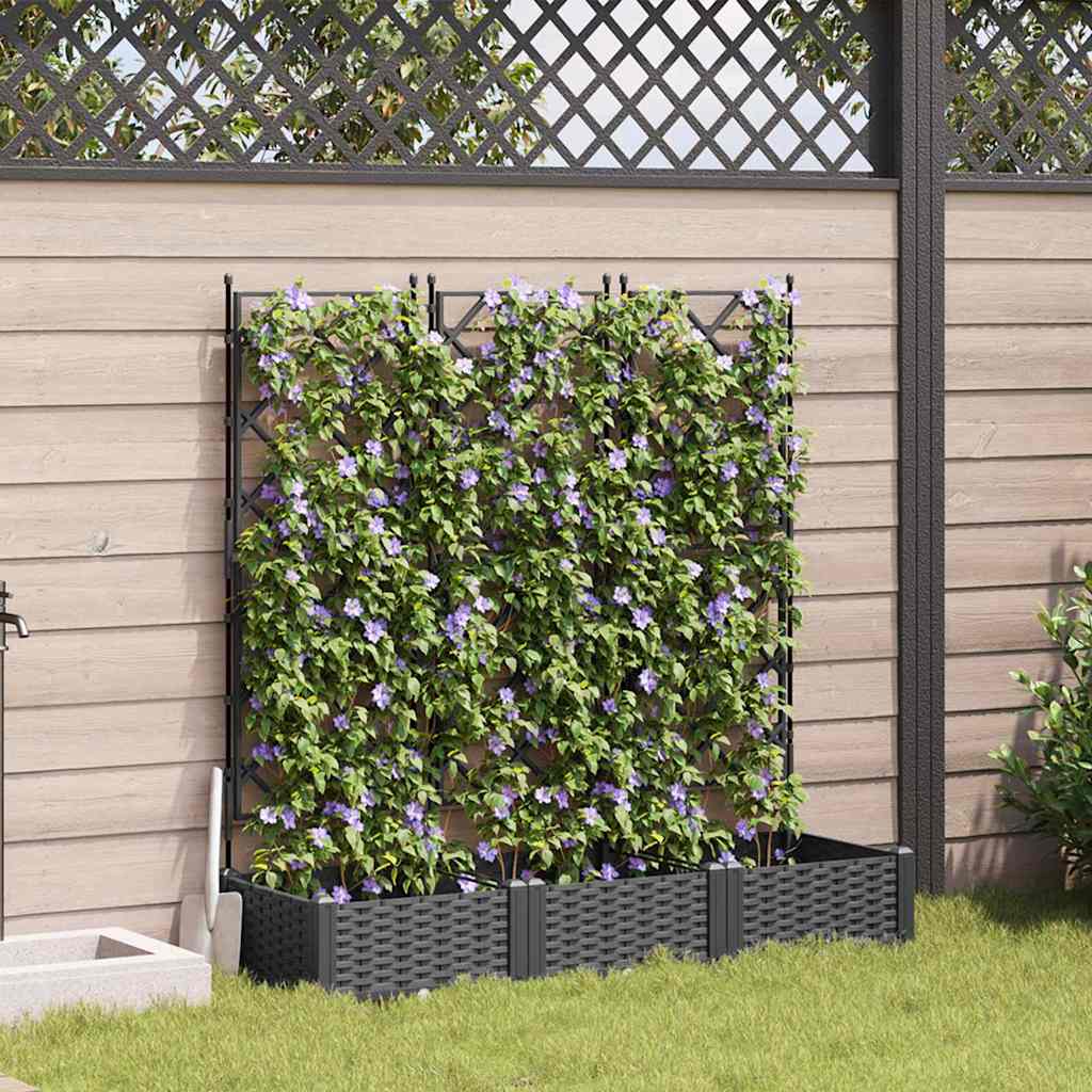 Garten-Pflanzgefäß 3 Stk. Schwarz 120 x 40 x 125,5 cm PP
