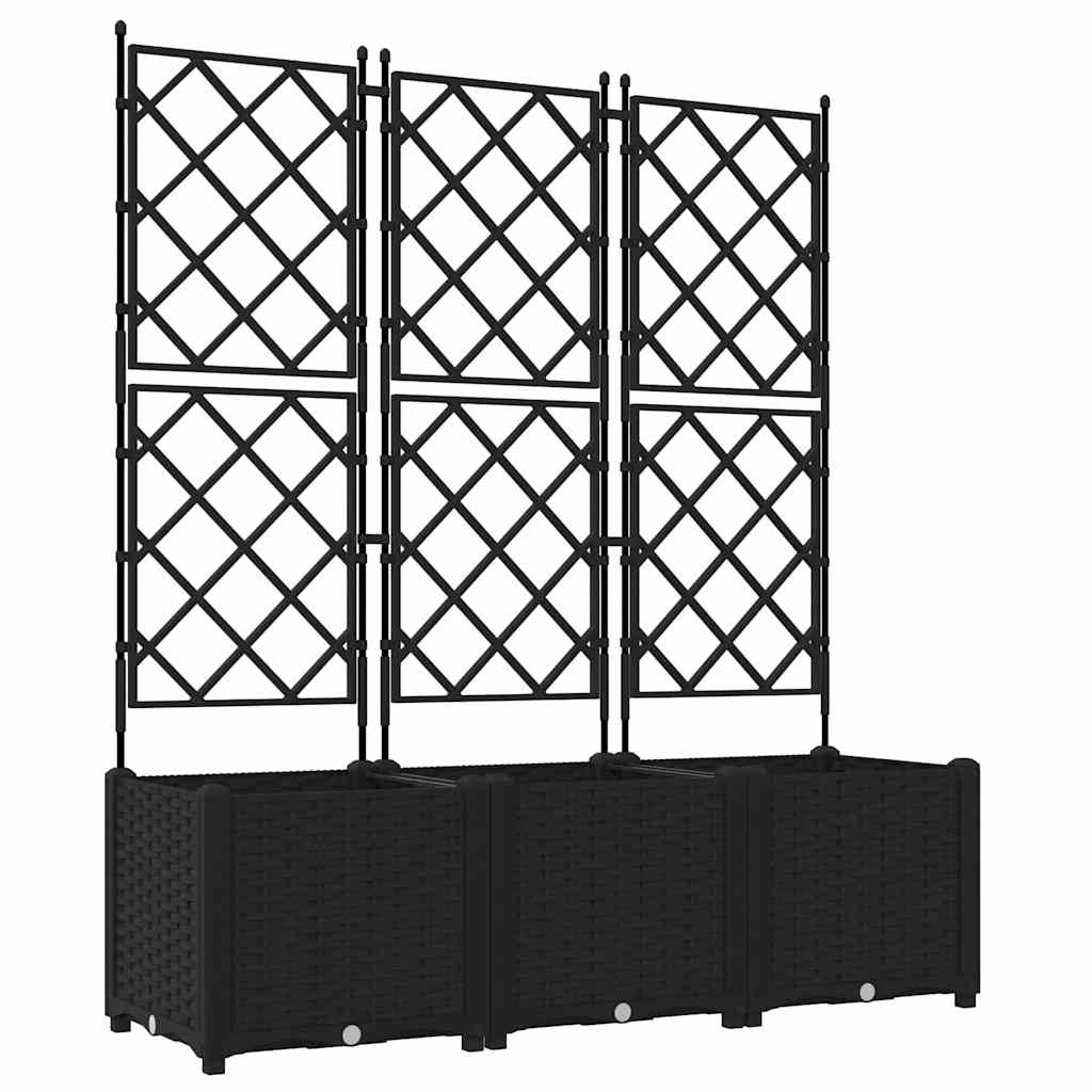 Garten-Pflanzgefäß 3 Stk. Schwarz 120 x 40 x 143 cm PP