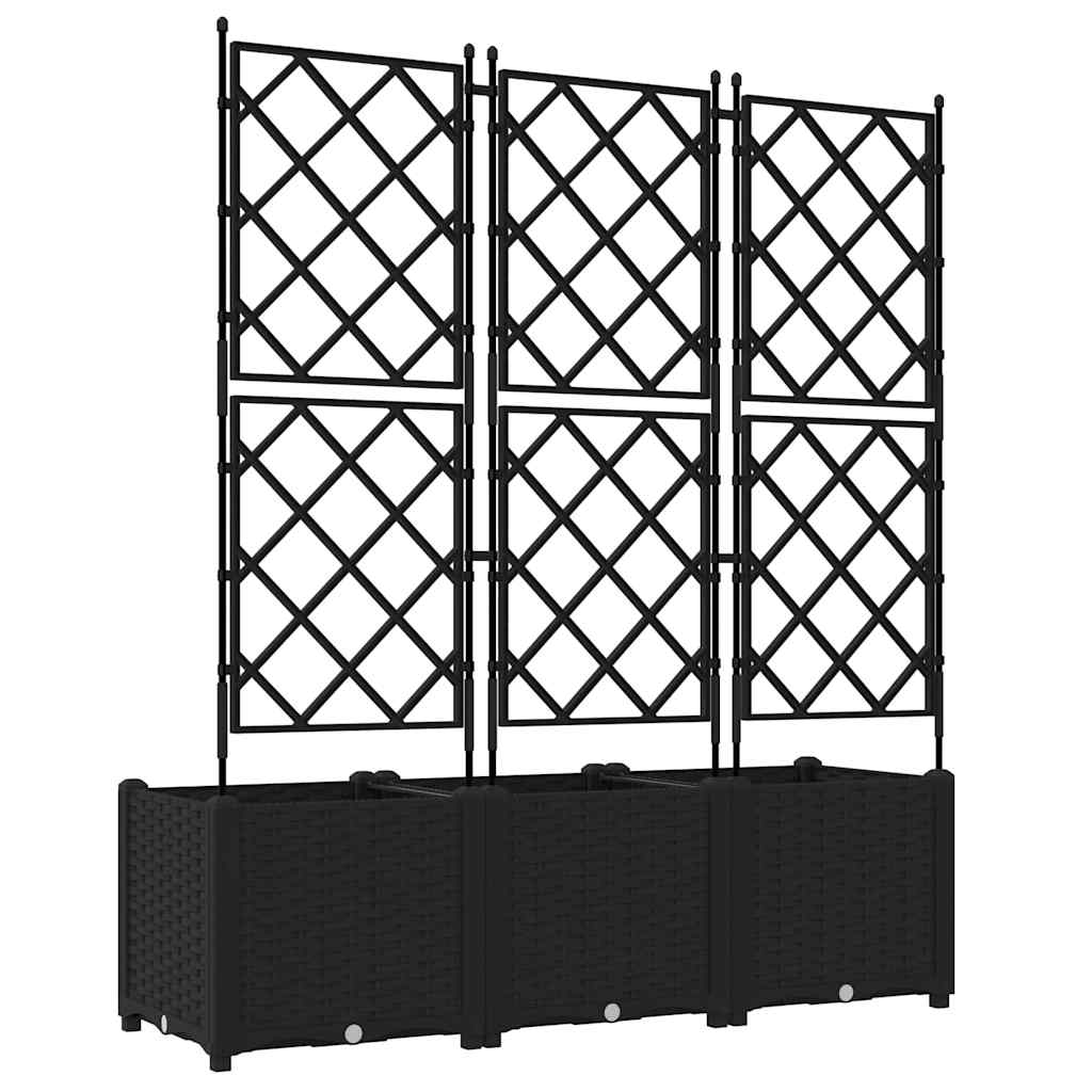 Garten-Pflanzgefäß 3 Stk. Schwarz 120 x 40 x 143 cm PP