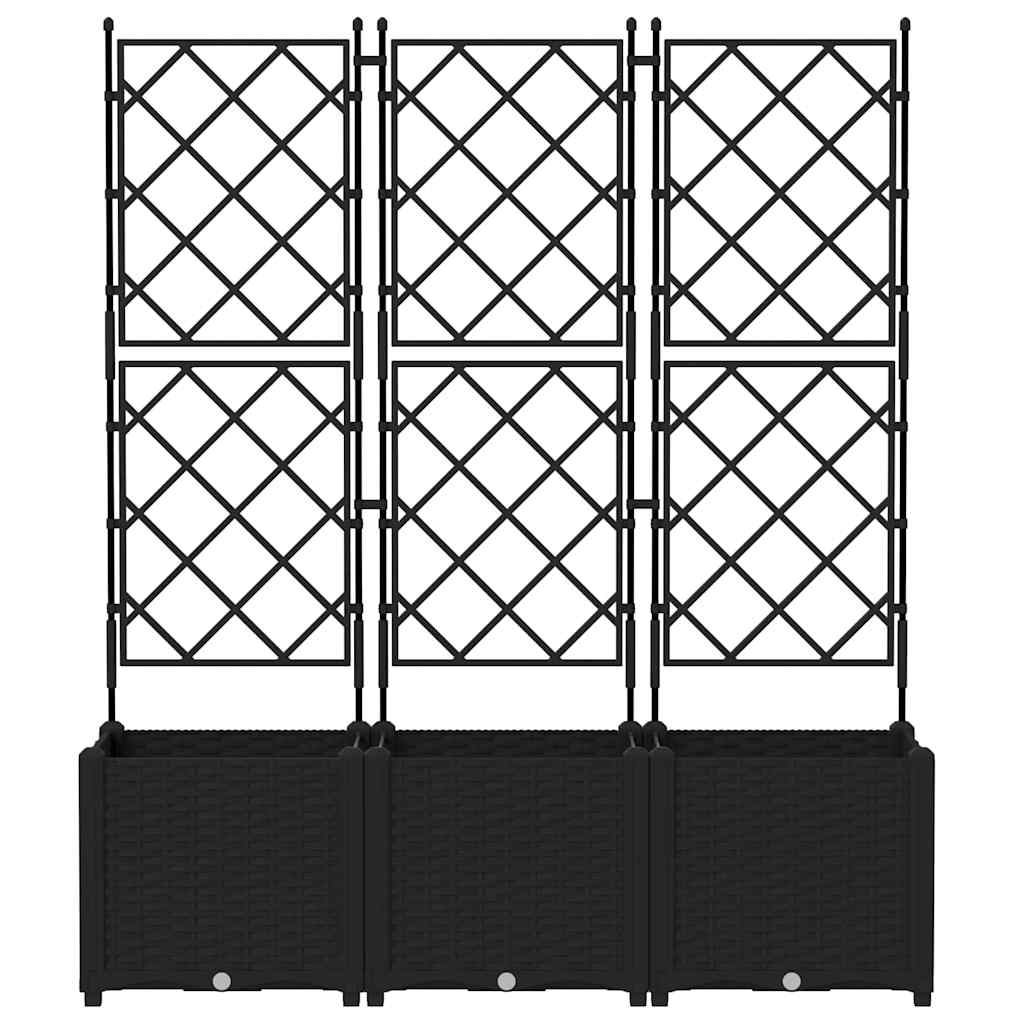 Garten-Pflanzgefäß 3 Stk. Schwarz 120 x 40 x 143 cm PP