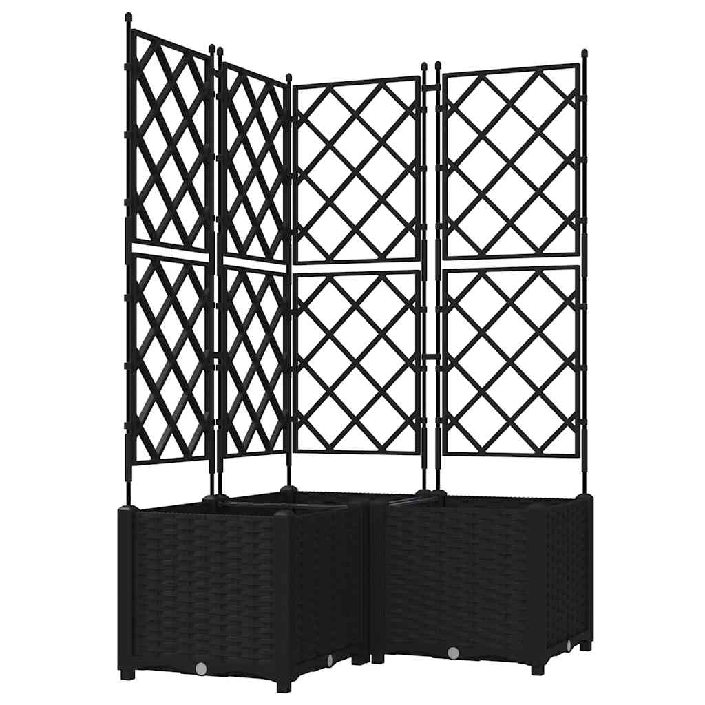 Garten-Pflanzgefäß 3 Stk. Schwarz 80 x 80 x 143 cm PP