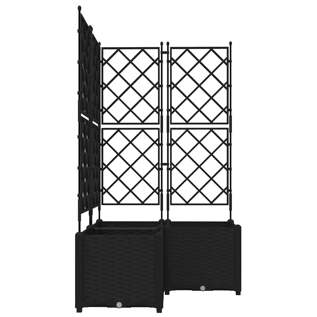 Garten-Pflanzgefäß 3 Stk. Schwarz 80 x 80 x 143 cm PP