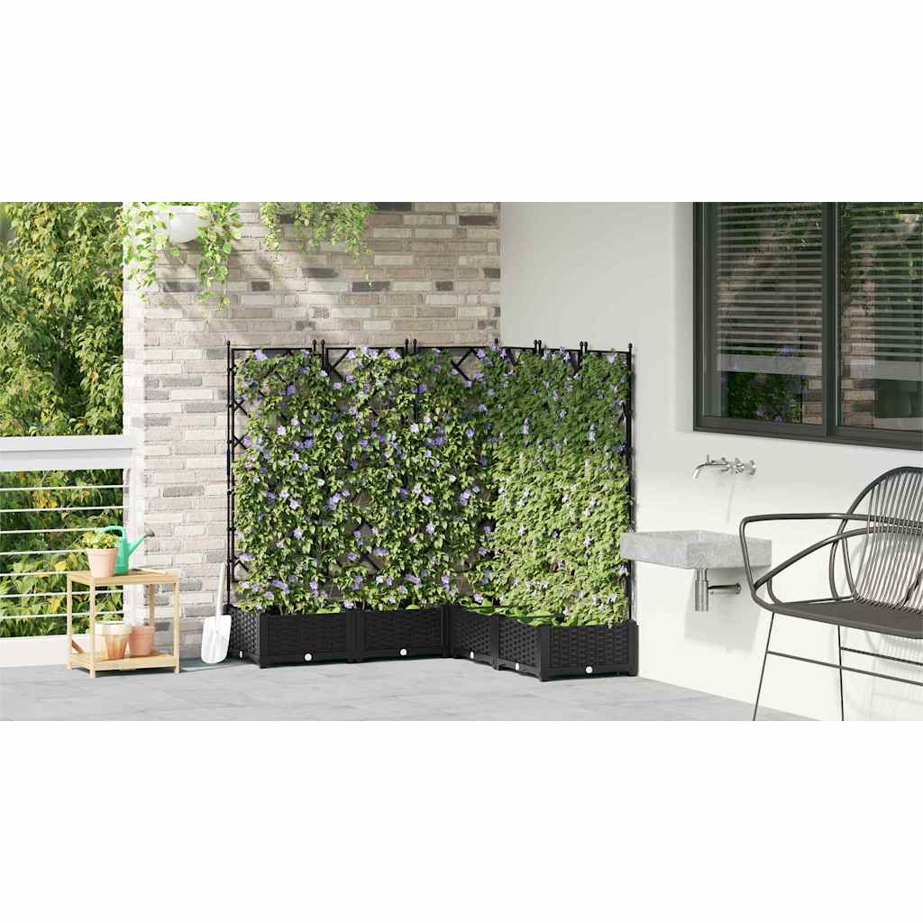 Garten-Pflanzgefäß 5 Stk. Schwarz 120 x 120 x 125,5 cm PP