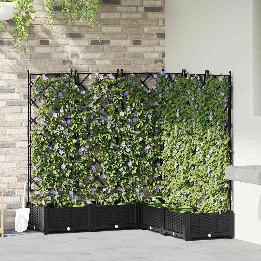 Garten-Pflanzgefäß 5 Stk. Schwarz 120 x 120 x 125,5 cm PP