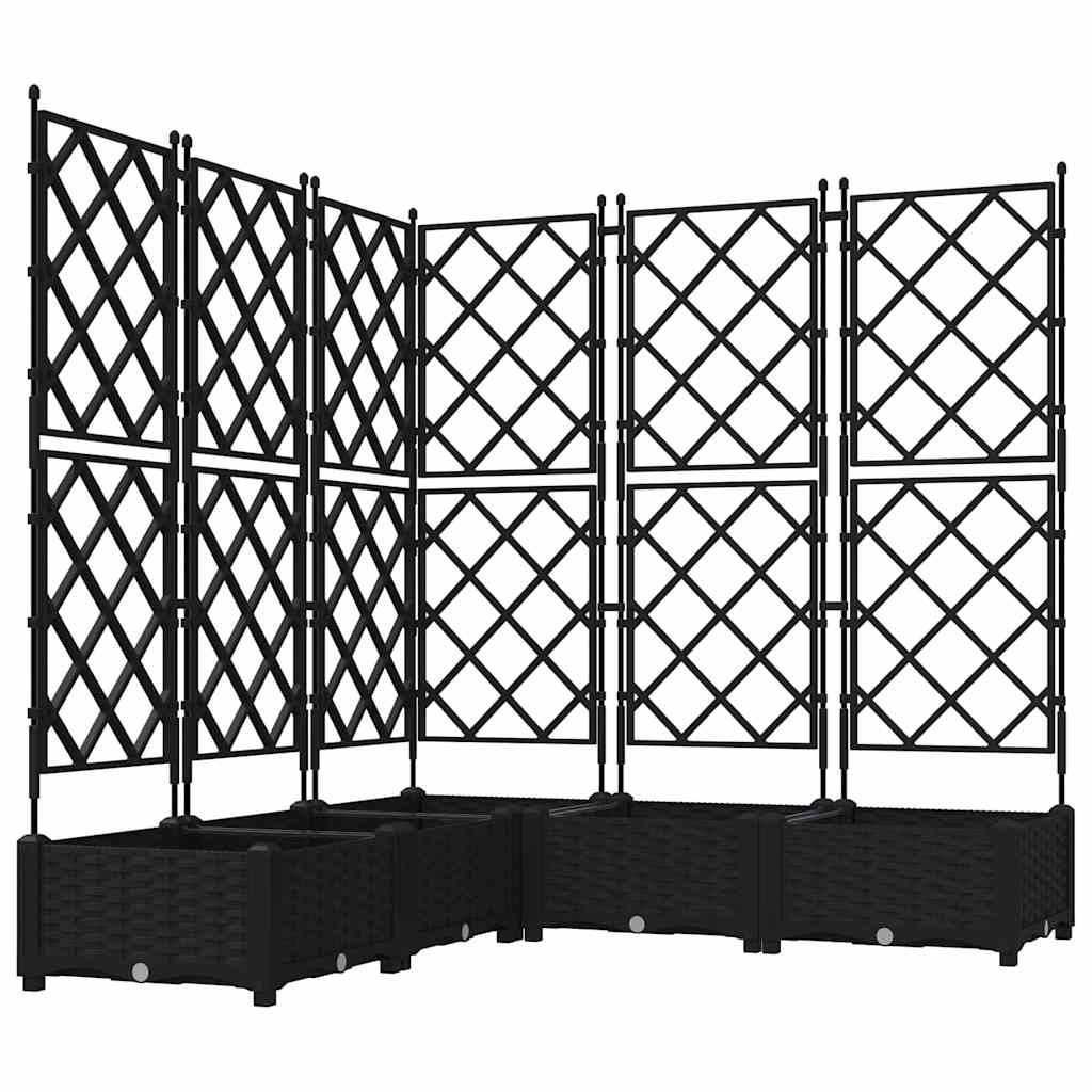 Garten-Pflanzgefäß 5 Stk. Schwarz 120 x 120 x 125,5 cm PP