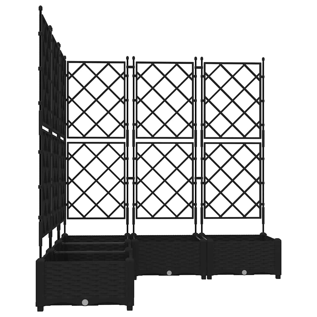 Garten-Pflanzgefäß 5 Stk. Schwarz 120 x 120 x 125,5 cm PP