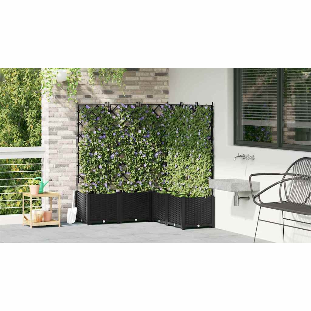 Garten-Pflanzgefäß 5 Stk. Schwarz 120 x 120 x 143 cm PP