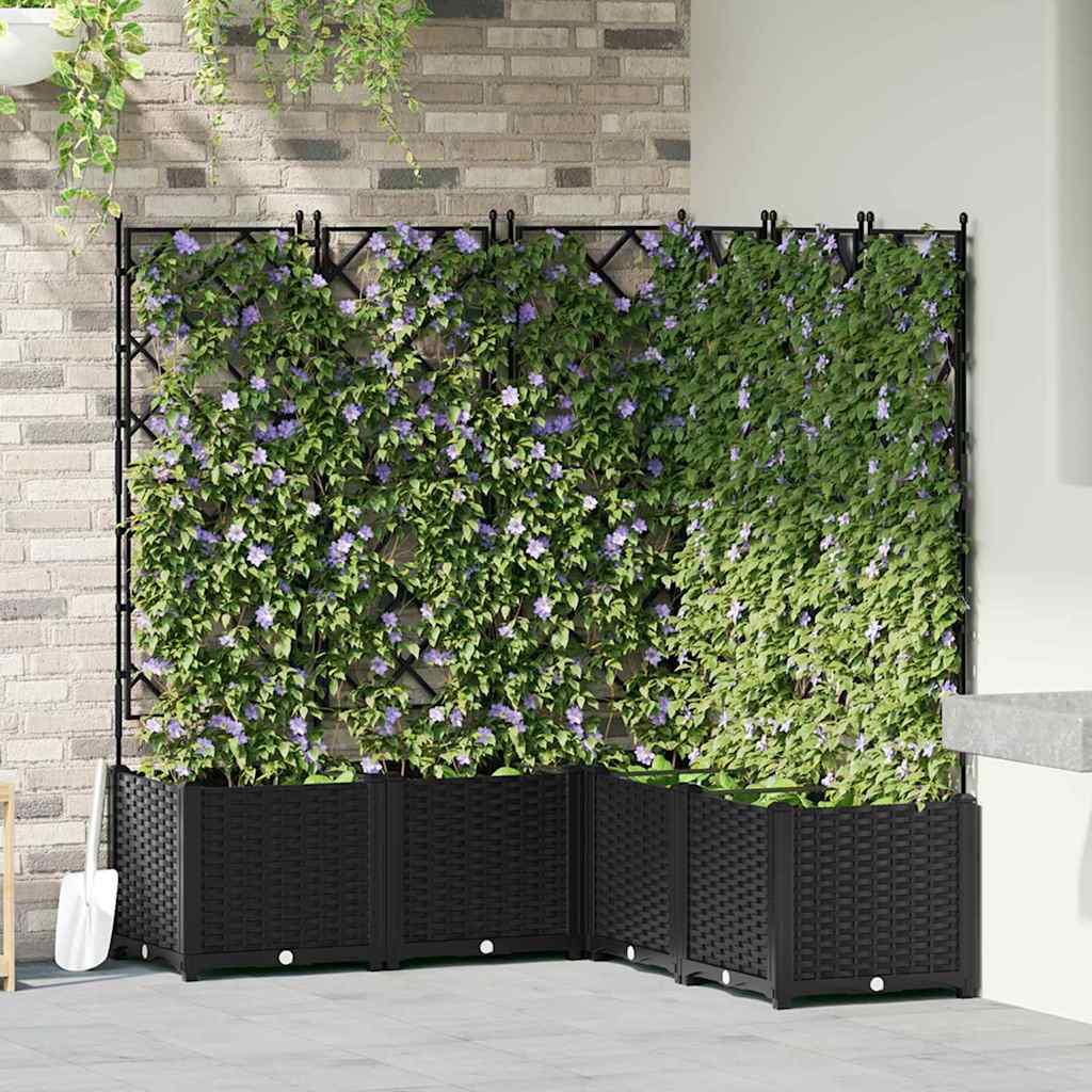 Garten-Pflanzgefäß 5 Stk. Schwarz 120 x 120 x 143 cm PP