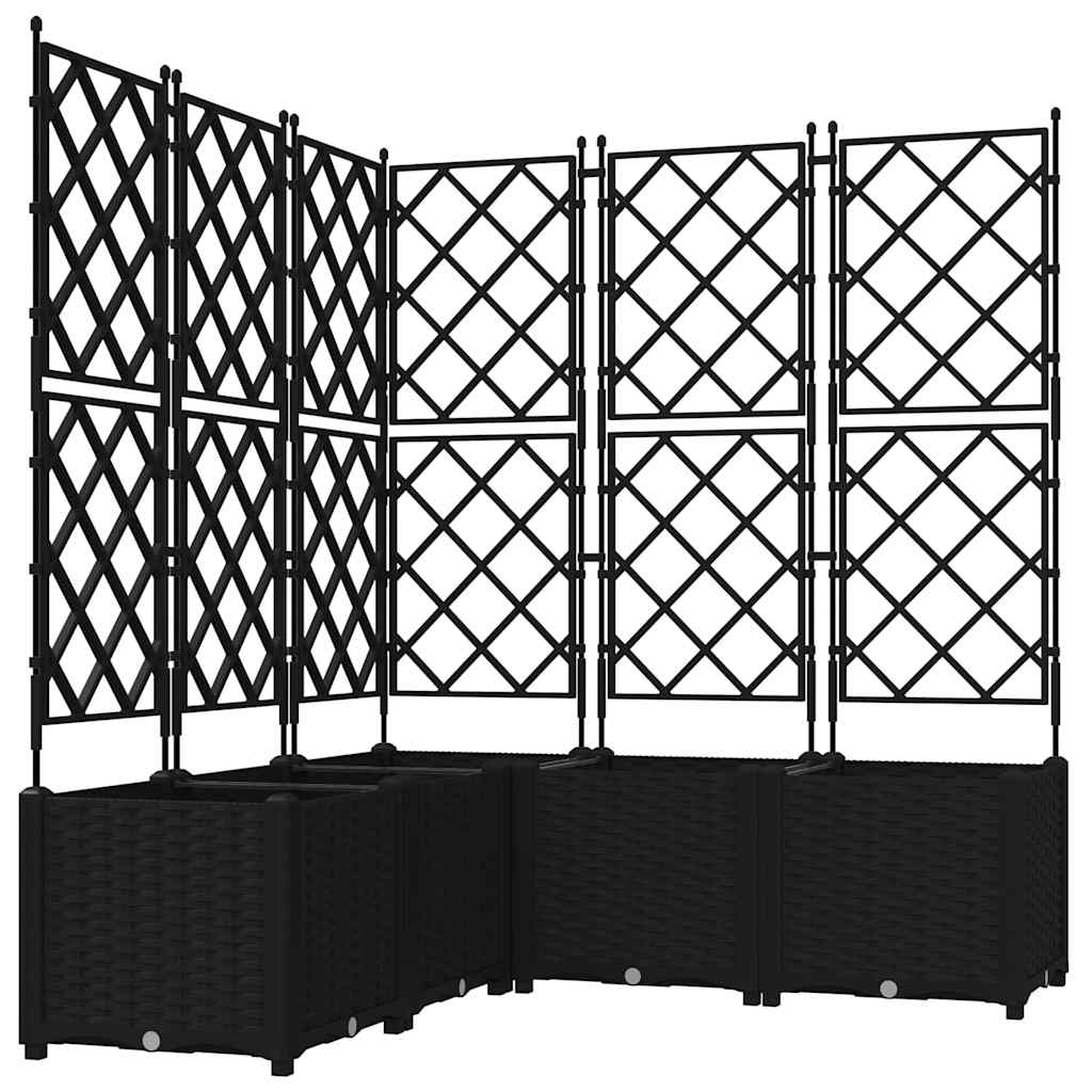 Garten-Pflanzgefäß 5 Stk. Schwarz 120 x 120 x 143 cm PP