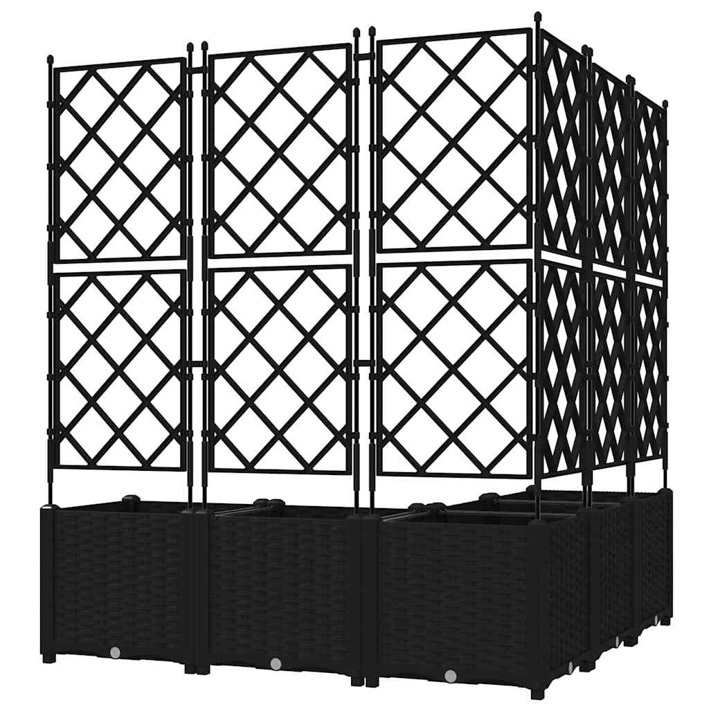 Garten-Pflanzgefäß 5 Stk. Schwarz 120 x 120 x 143 cm PP