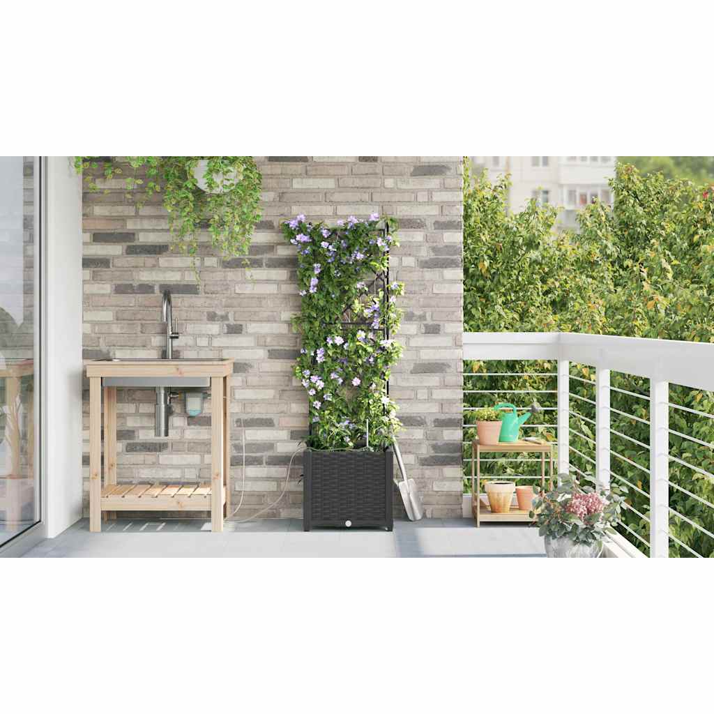 Garten-Pflanzgefäß Schwarz 40 x 40 x 142 cm PP