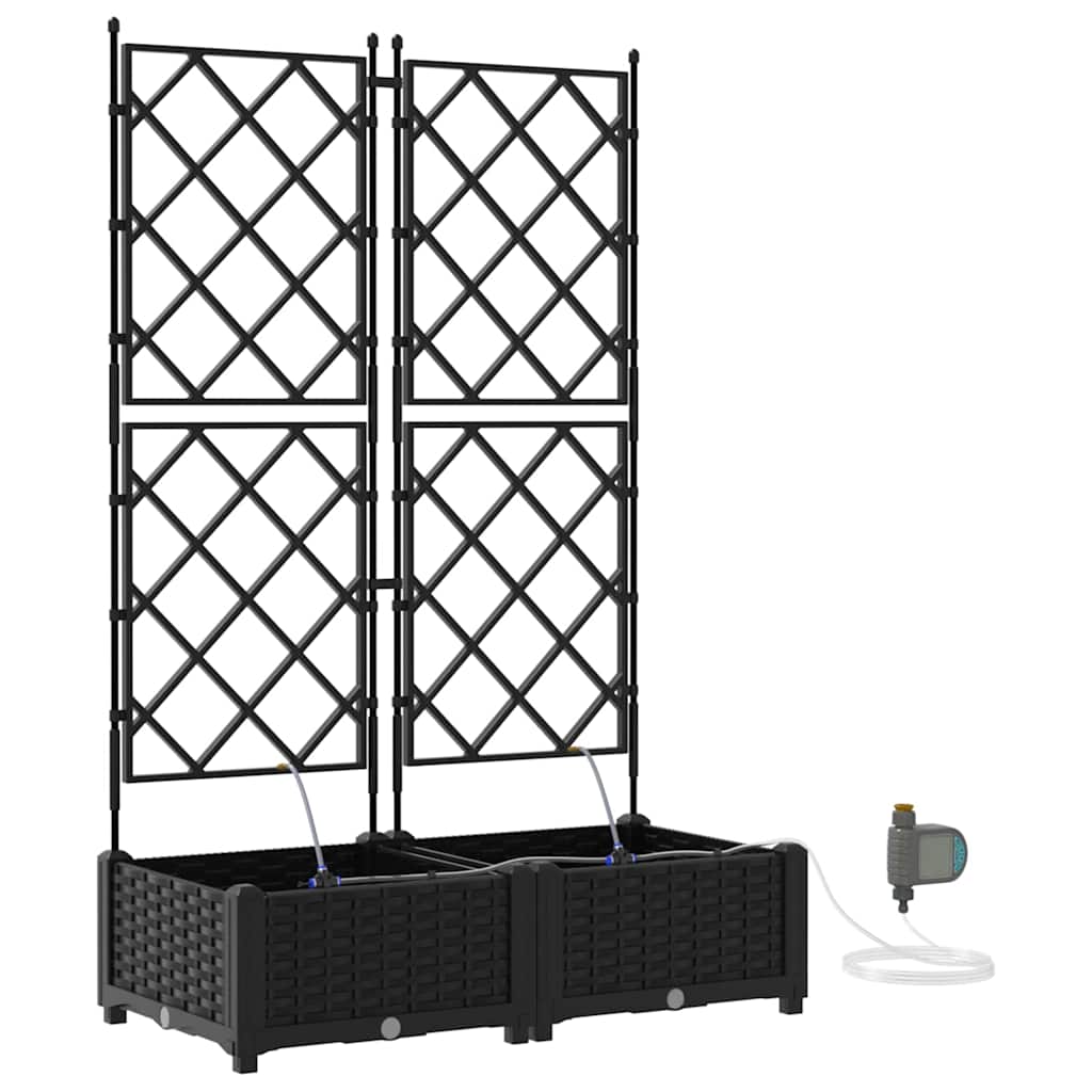 Garten-Pflanzgefäß 2 Stk. Schwarz 80 x 40 x 126 cm PP