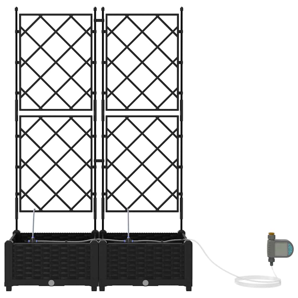 Garten-Pflanzgefäß 2 Stk. Schwarz 80 x 40 x 126 cm PP