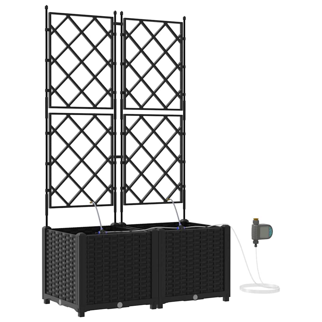 Garten-Pflanzgefäß 2 Stk. Schwarz 80 x 40 x 142 cm PP