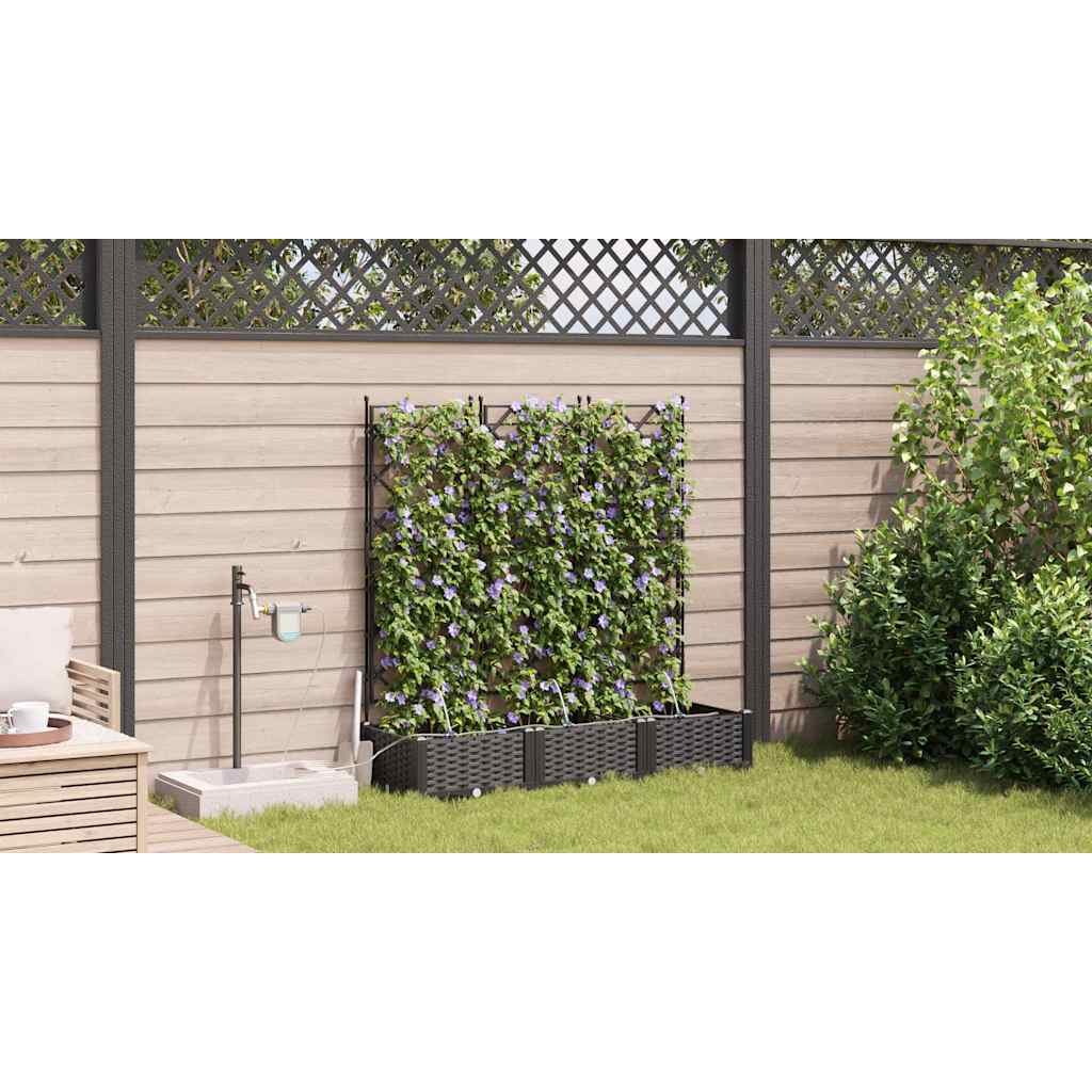 Garten-Pflanzgefäß 3 Stk. Schwarz 120 x 40 x 126 cm PP