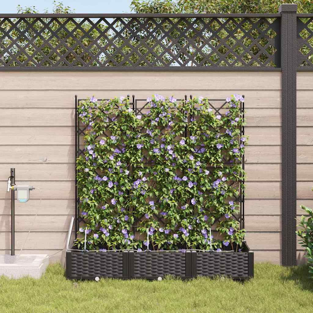 Garten-Pflanzgefäß 3 Stk. Schwarz 120 x 40 x 126 cm PP