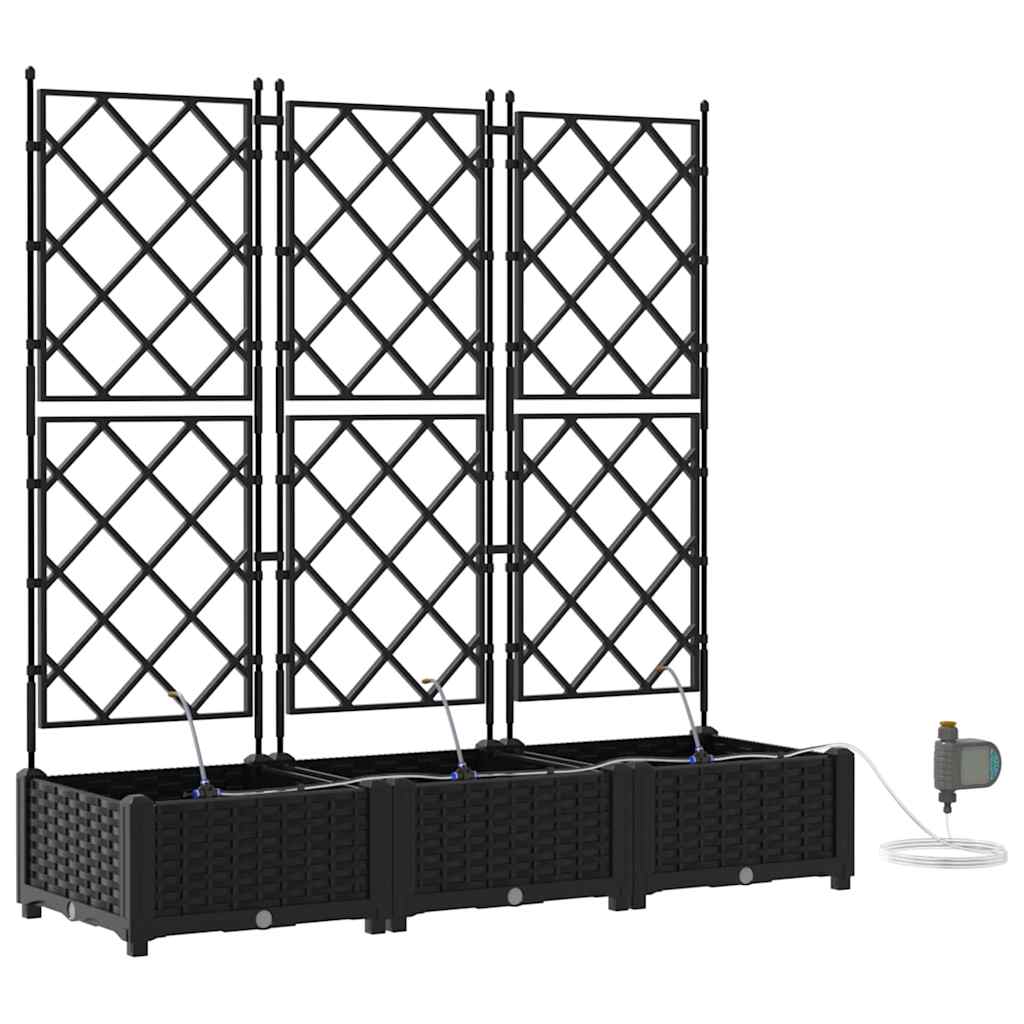 Garten-Pflanzgefäß 3 Stk. Schwarz 120 x 40 x 126 cm PP