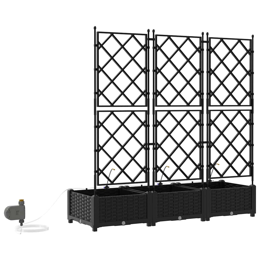 Garten-Pflanzgefäß 3 Stk. Schwarz 120 x 40 x 126 cm PP