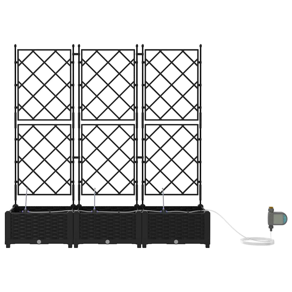 Garten-Pflanzgefäß 3 Stk. Schwarz 120 x 40 x 126 cm PP