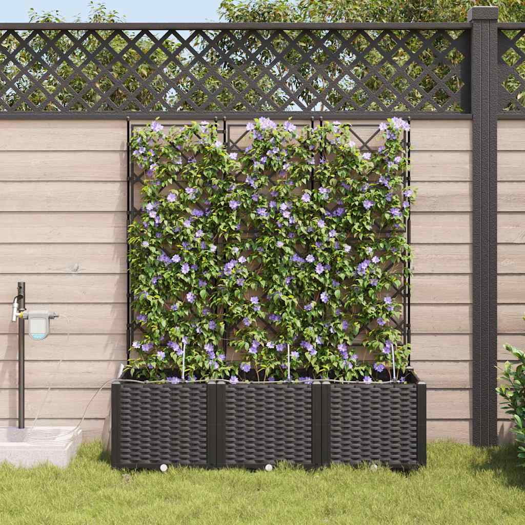 Garten-Pflanzgefäß 3 Stk. Schwarz 120 x 40 x 142 cm PP