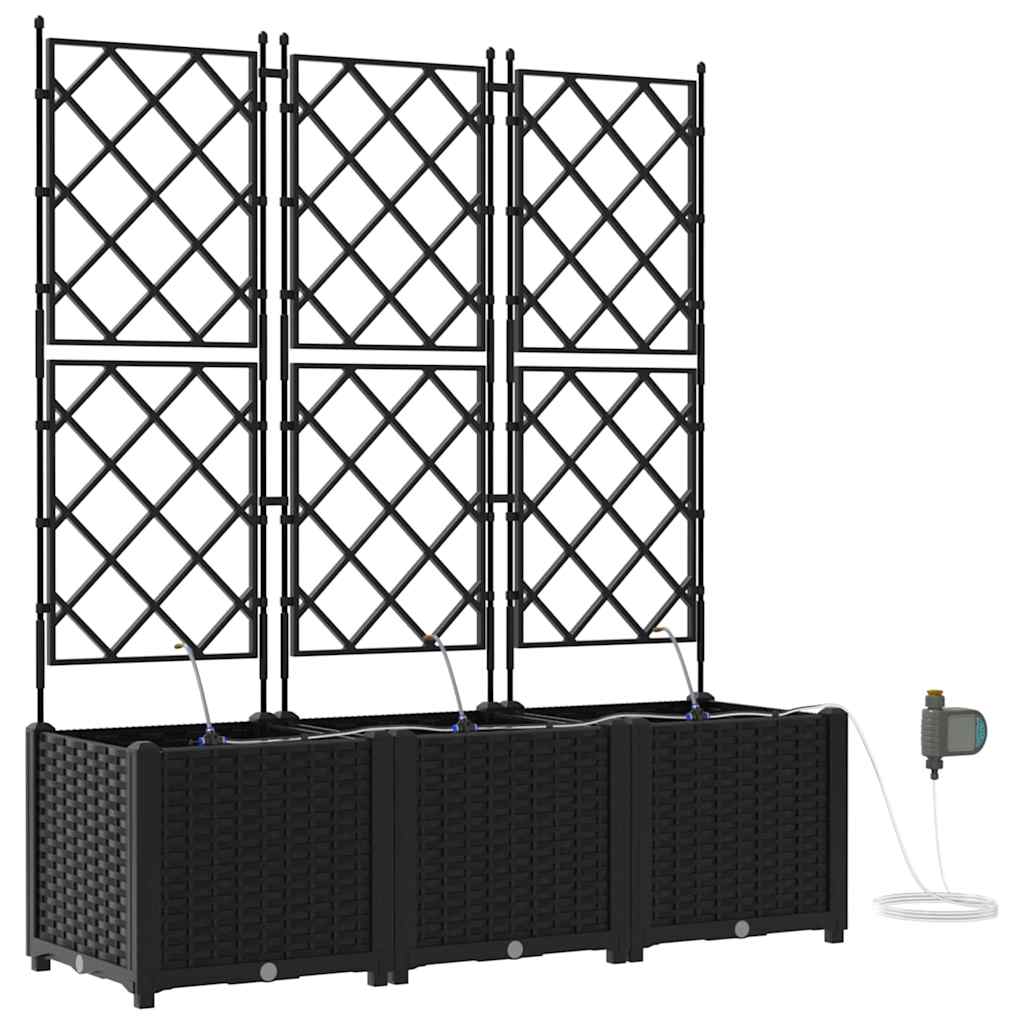Garten-Pflanzgefäß 3 Stk. Schwarz 120 x 40 x 142 cm PP