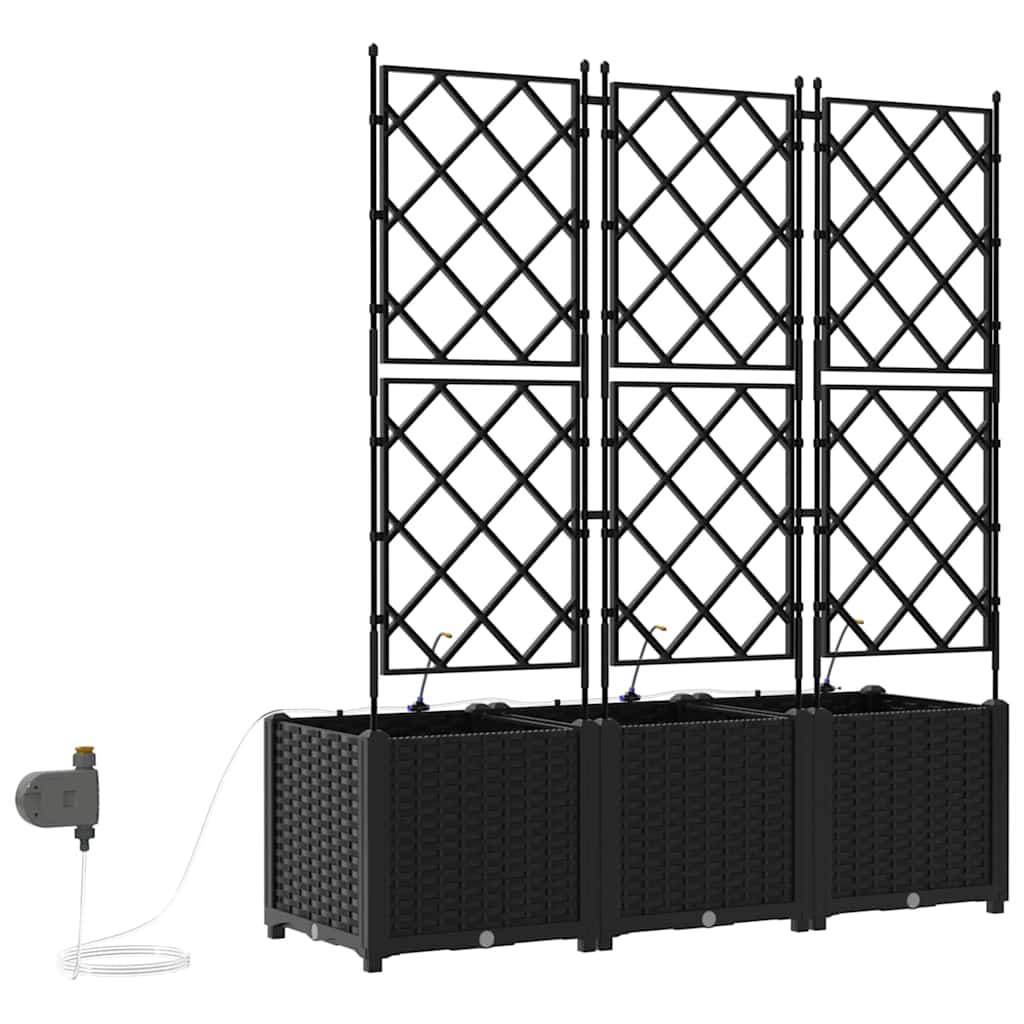 Garten-Pflanzgefäß 3 Stk. Schwarz 120 x 40 x 142 cm PP