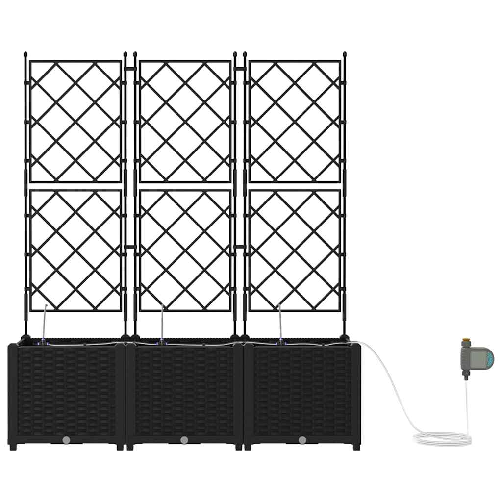 Garten-Pflanzgefäß 3 Stk. Schwarz 120 x 40 x 142 cm PP