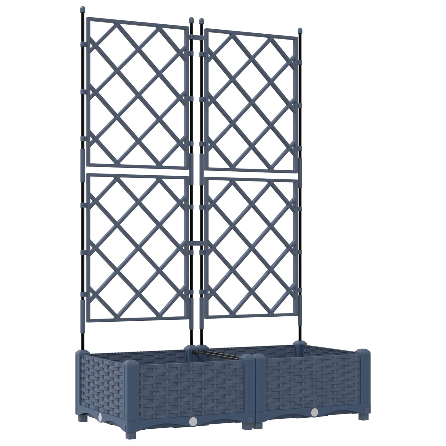 Garten-Pflanzgefäß 2 Stk. Grau 80 x 40 x 125,5 cm PP