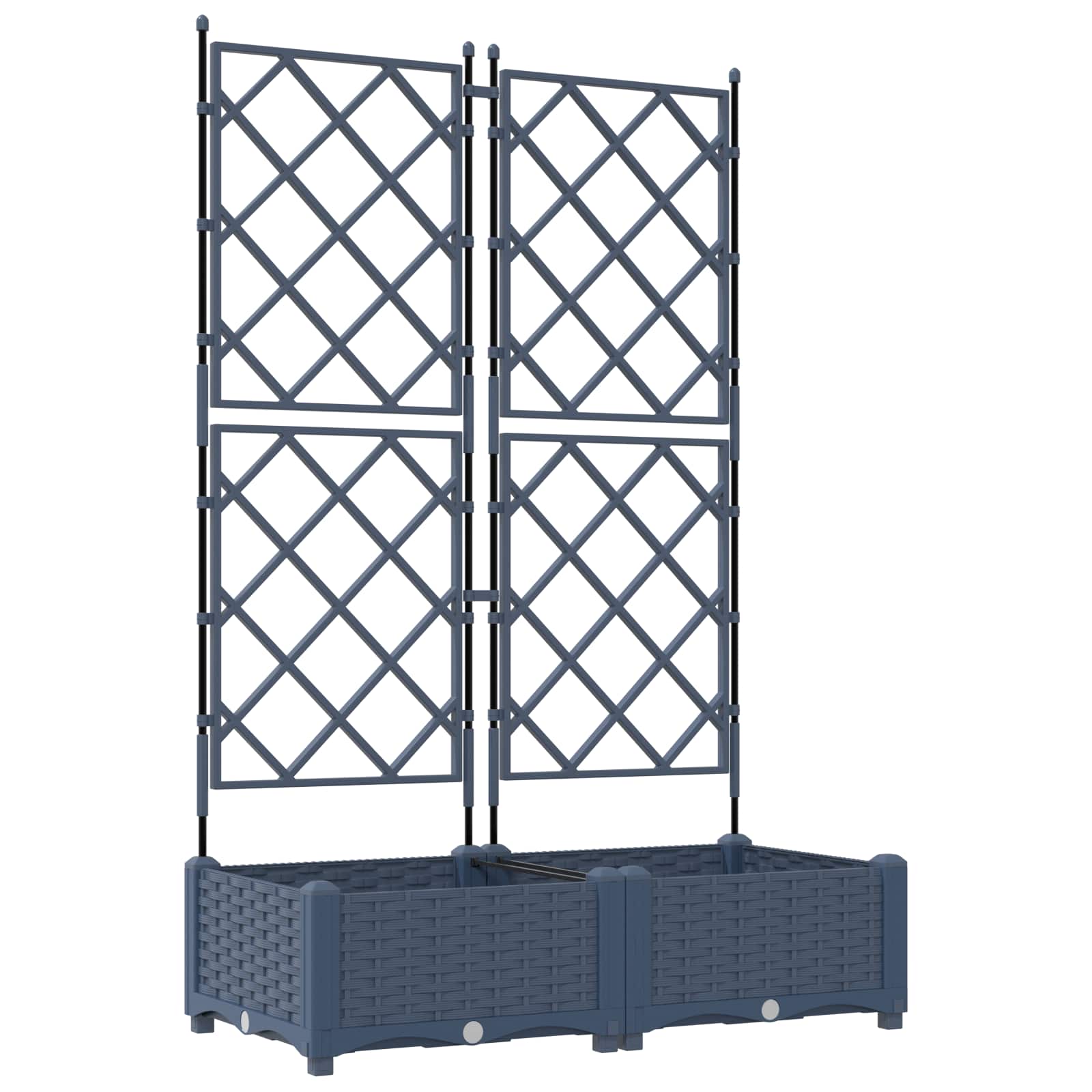 Garten-Pflanzgefäß 2 Stk. Grau 80 x 40 x 125,5 cm PP