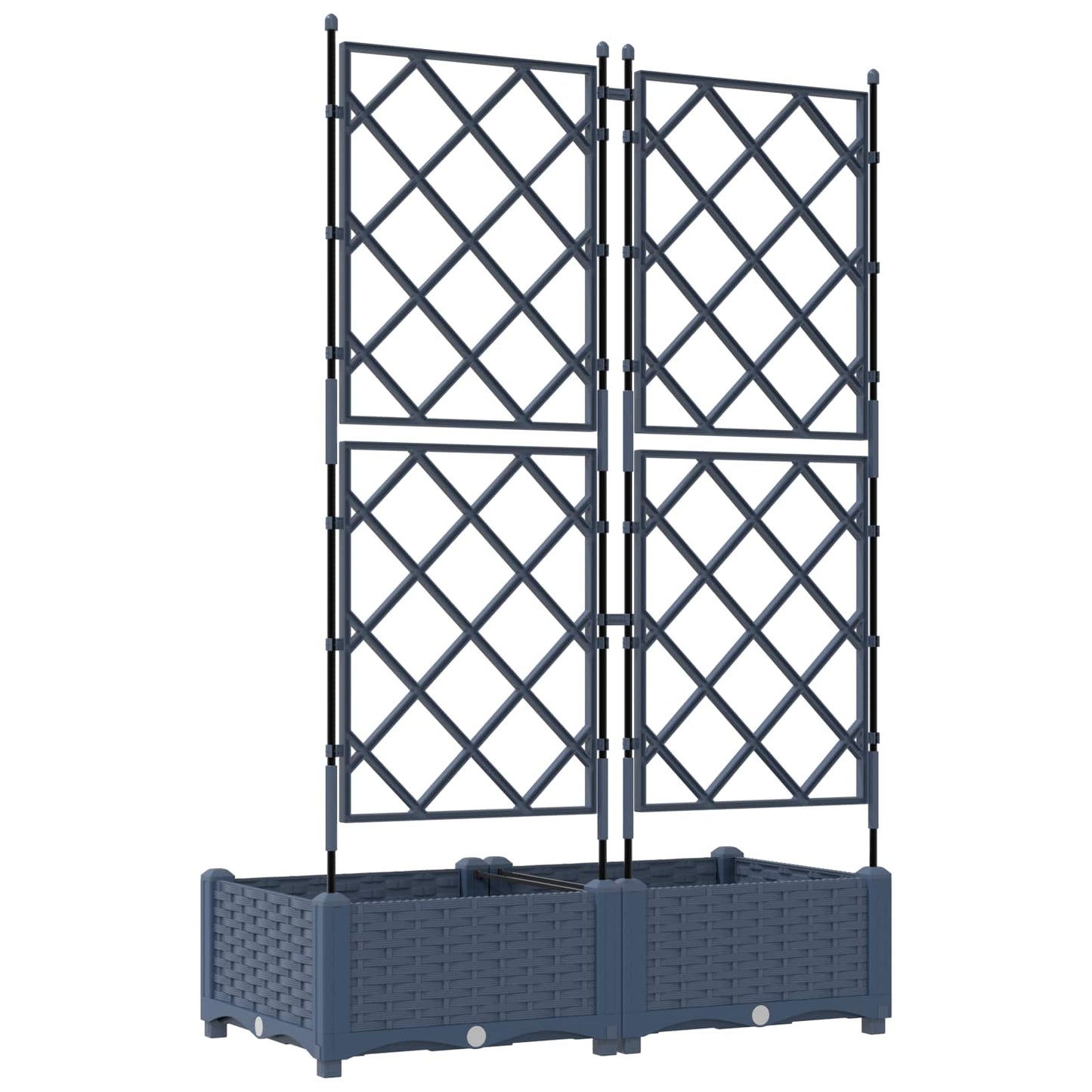 Garten-Pflanzgefäß 2 Stk. Grau 80 x 40 x 125,5 cm PP