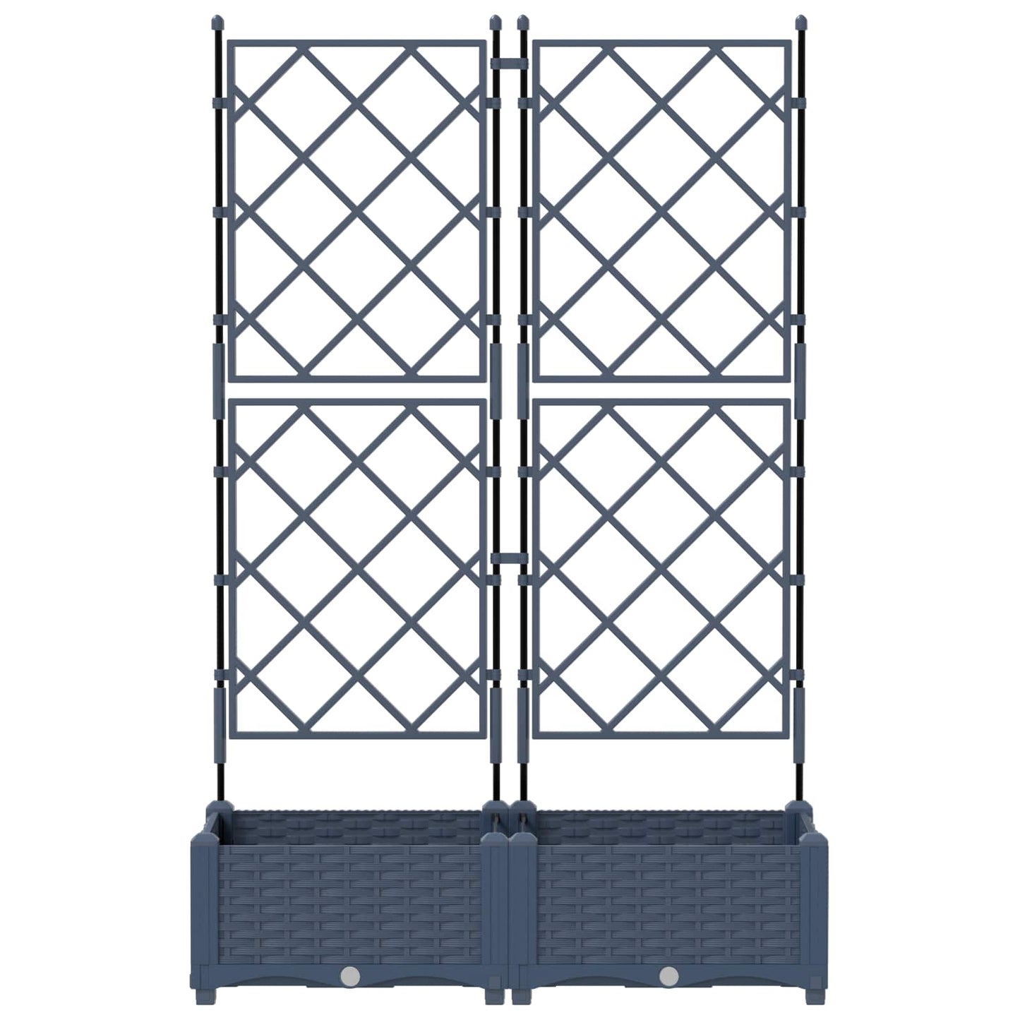 Garten-Pflanzgefäß 2 Stk. Grau 80 x 40 x 125,5 cm PP