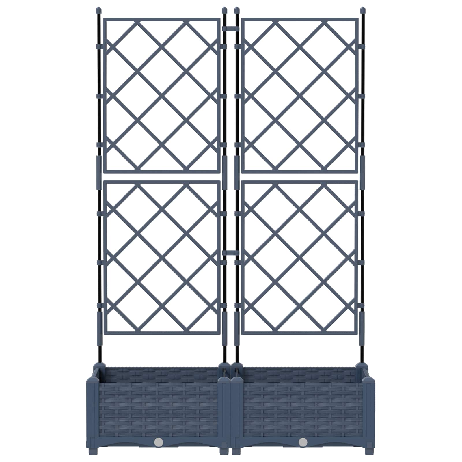 Garten-Pflanzgefäß 2 Stk. Grau 80 x 40 x 125,5 cm PP