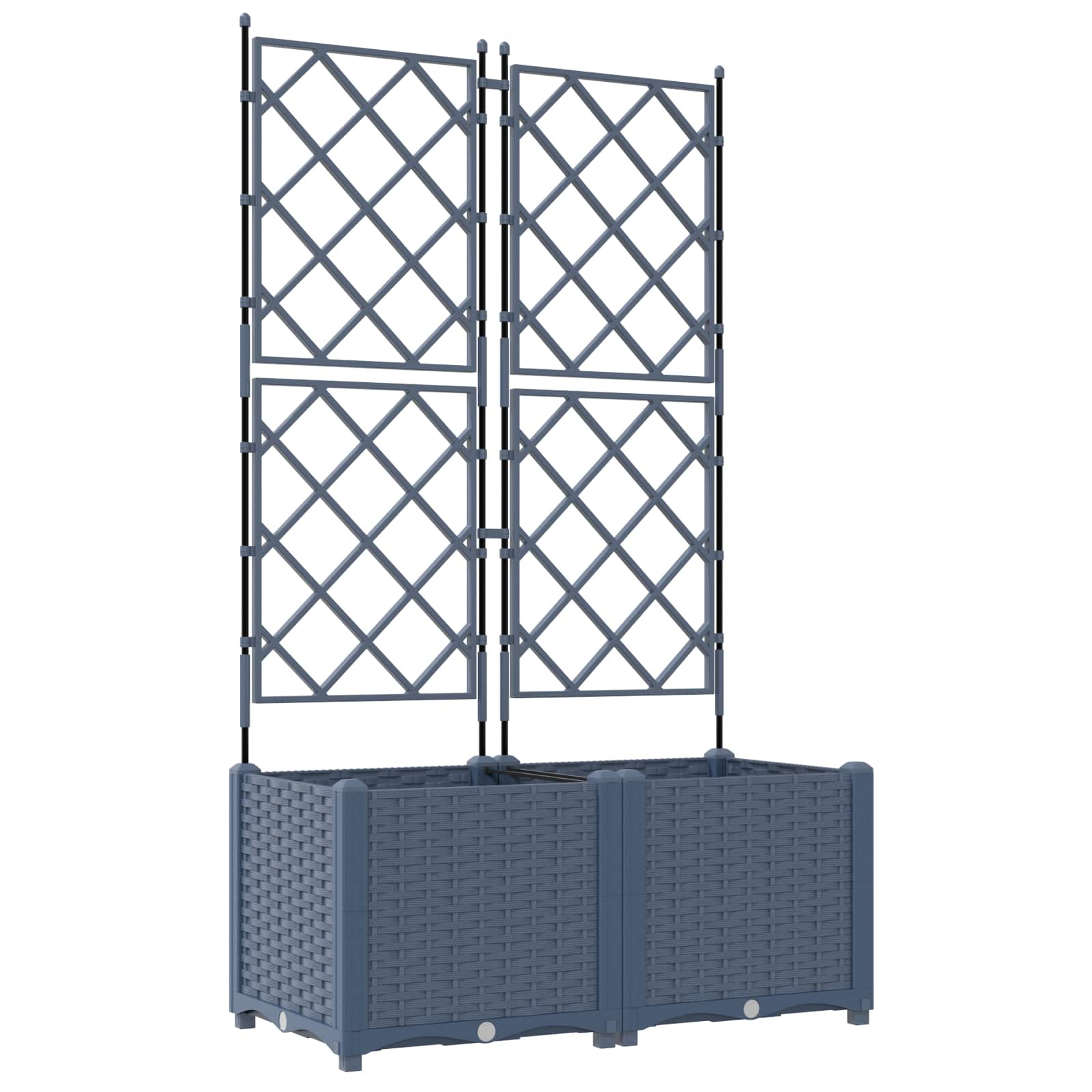 Garten-Pflanzgefäß 2 Stk. Grau 80 x 40 x 143 cm PP